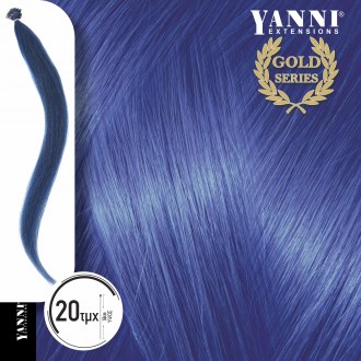 Extensions Κερατίνης Σετ 20 Τούφες Φυσική Τρίχα Μπλε - 50cm - 21101-B