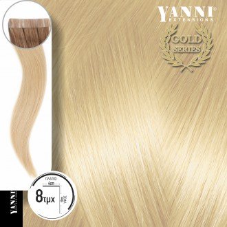 Τρέσα Φυσική Τρίχα Αυτοκόλλητη Gold Series Νο 10.0 Ξανθό Πολύ Ανοιχτό Κίτρινο-50cm 21104-10