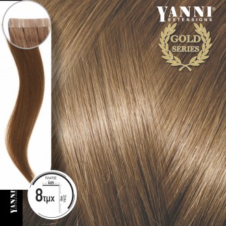 Τρέσα Φυσική Τρίχα Αυτοκόλλητη Gold Series Νο 8.0 Ξανθό Ανοιχτό - 50cm - 21104-8