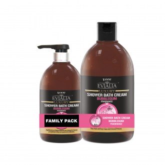 family pack-Evialia Shower Bath Cream τσιχλοφουσκα με κρέμα σώματος-1lt + 500ml 24037-4