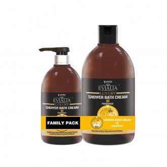 family pack-Evialia Shower Bath Cream αρωματικο με κρέμα σώματος-1lt + 500ml 24037-5