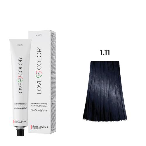 Love Me Color Βαφή μαλλιών 1.11 Μαύρο Μπλε Ενισχυμένο 100ml N10000-1/11