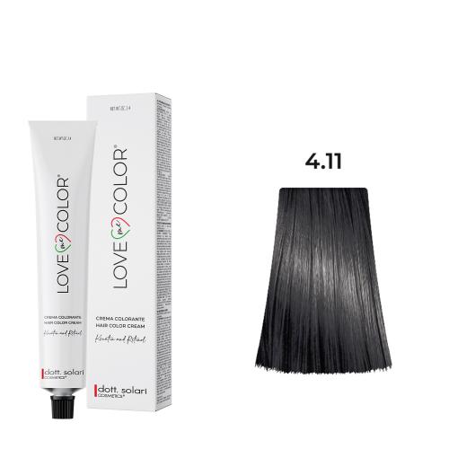 Love Me Color Βαφή μαλλιών 4.11 Καστανό Σαντρέ Έντονο-100ml N10000-411