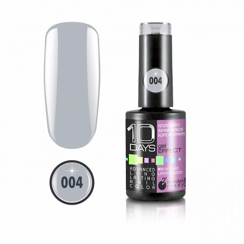 10Days Gel Effect Βερνίκι Νυχιών 004 Γκρι - 11ml - 18020-004